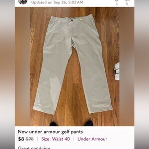 Under Armour Men's Tan Golf Pants